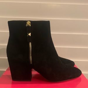 kate spade Black Booties w/ Gold Detail, Size 9